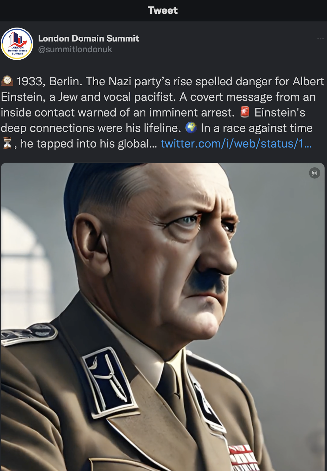 Screenshot 2023 08 20 Hitler London Domain Summit Tweet